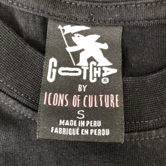 Gotcha Skate Surf Mens‎ Size Small Black Sunburst Short Sleeve Cotton - Picture 5 of 7